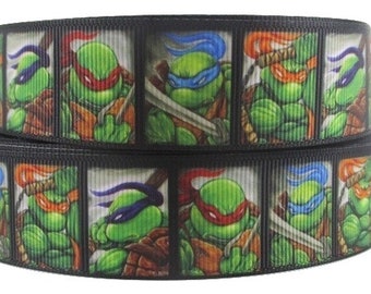 1m Teenage Mutant Ninja Turtles Printed Grosgrain Ribbon 7/8" 22mm 