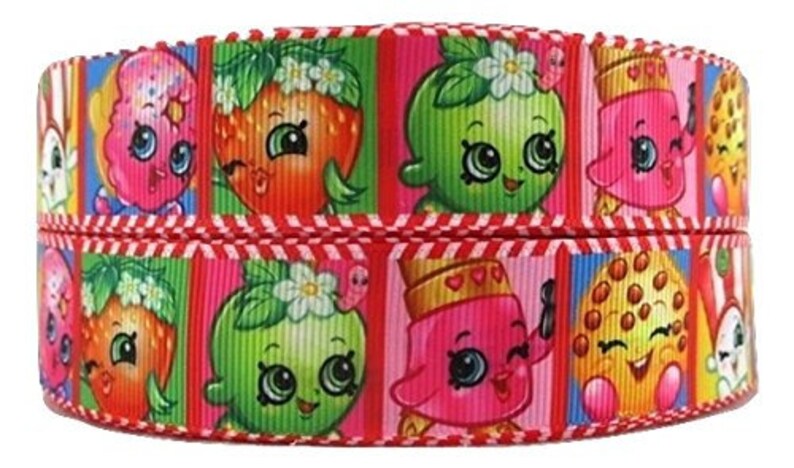 1 metre Hot Pink Shopkins grosgrain ribbon 1quot; 25mm 1 metre Hot Pink Shopkins grosgrain ribbon 1quot; 25mm