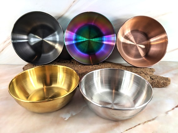 Mini Altar Bowl – Stainless Steel Ritual Bowl, Offering Dish, Altar Dish for Herbs, Resins, Crystals | Small Smudge Bowl, 3-1/4"