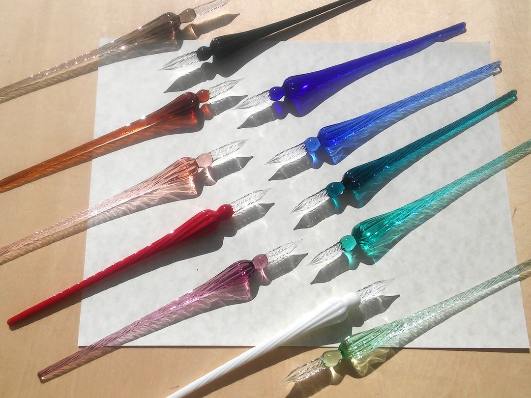 Glass Dip Pen, Calligraphy Pen, Hand Blown Crystal Glass Dipping Pen