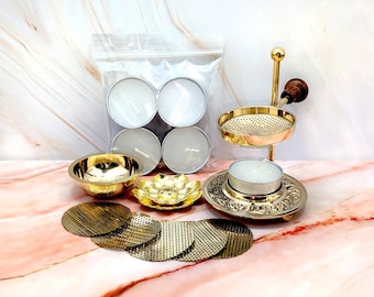 Tea light incense burner, resin and loose incense burner, oil warmer and wax melts, or resin and loose herb kits
