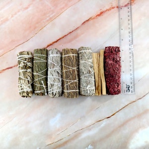 Smudge kit with white sage, red sage, lavender, cedar, mugwort, blue sage, yerba santa, palo santo, desert sage and more image 7