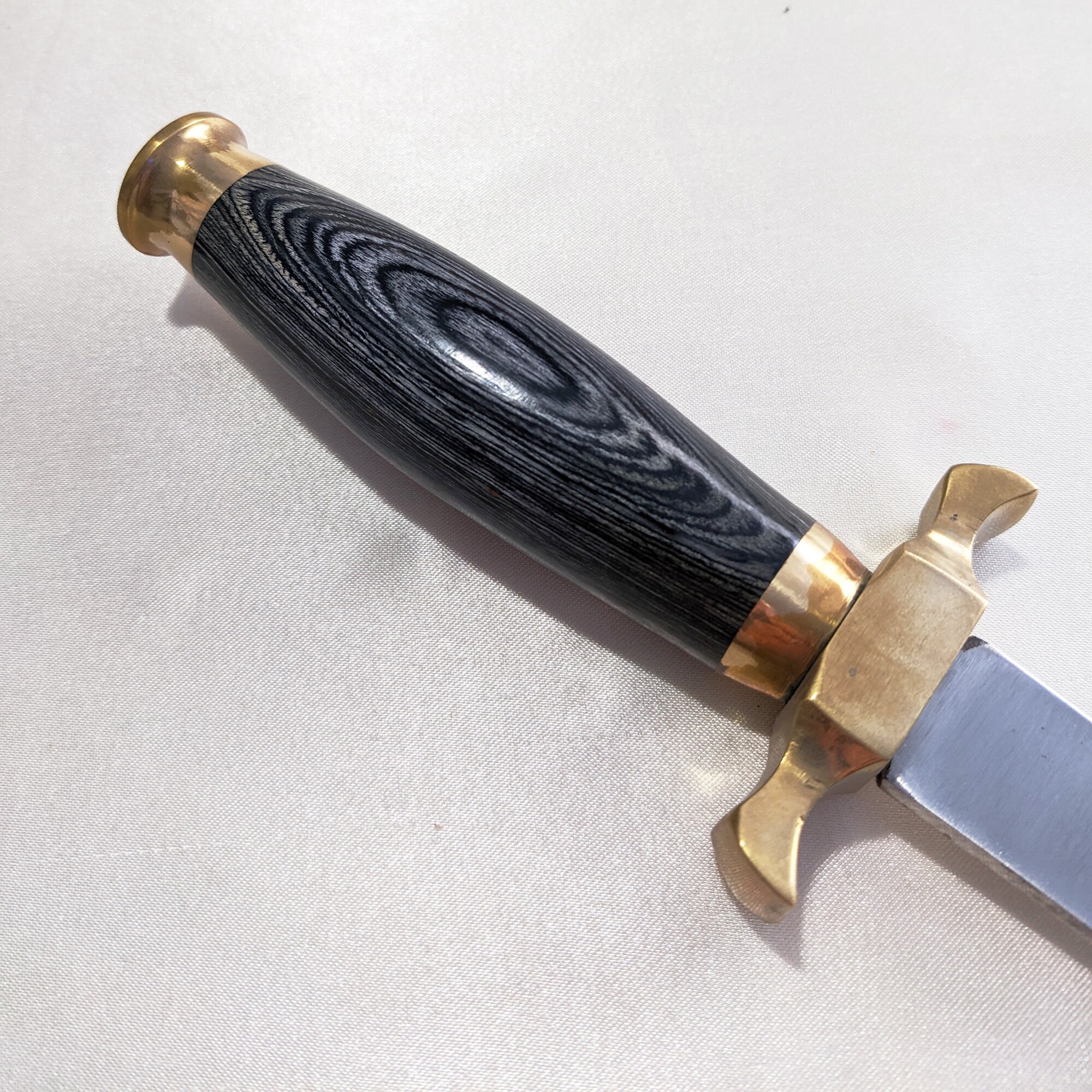 Black Altar Athame, Black Wood Handle, Ritual Dagger With Brass Guard ...