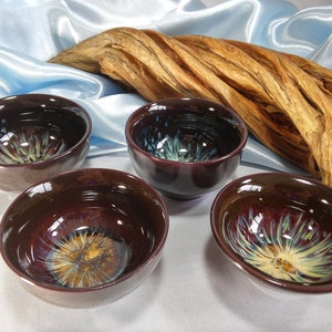 Altar bowls for offerings, loose herbs, smudges or incense for ritual, approx. 2-1/2" diameter, 4 styles