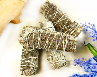 Lavender and white sage smudge stick, 3-4" long #20338