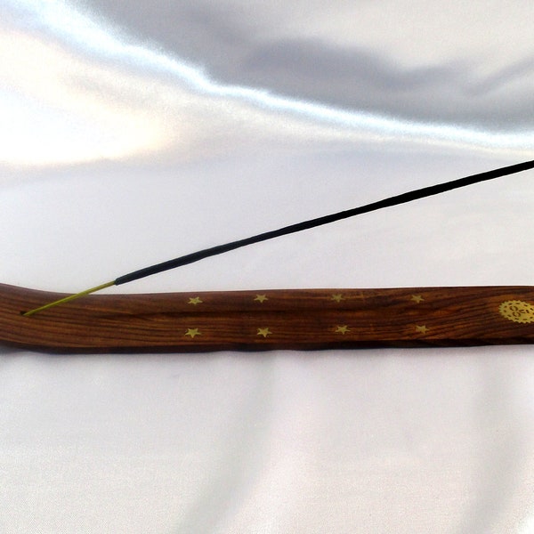 Stick incense burner, incense holder, 10-1/4" long ash catcher, #11439