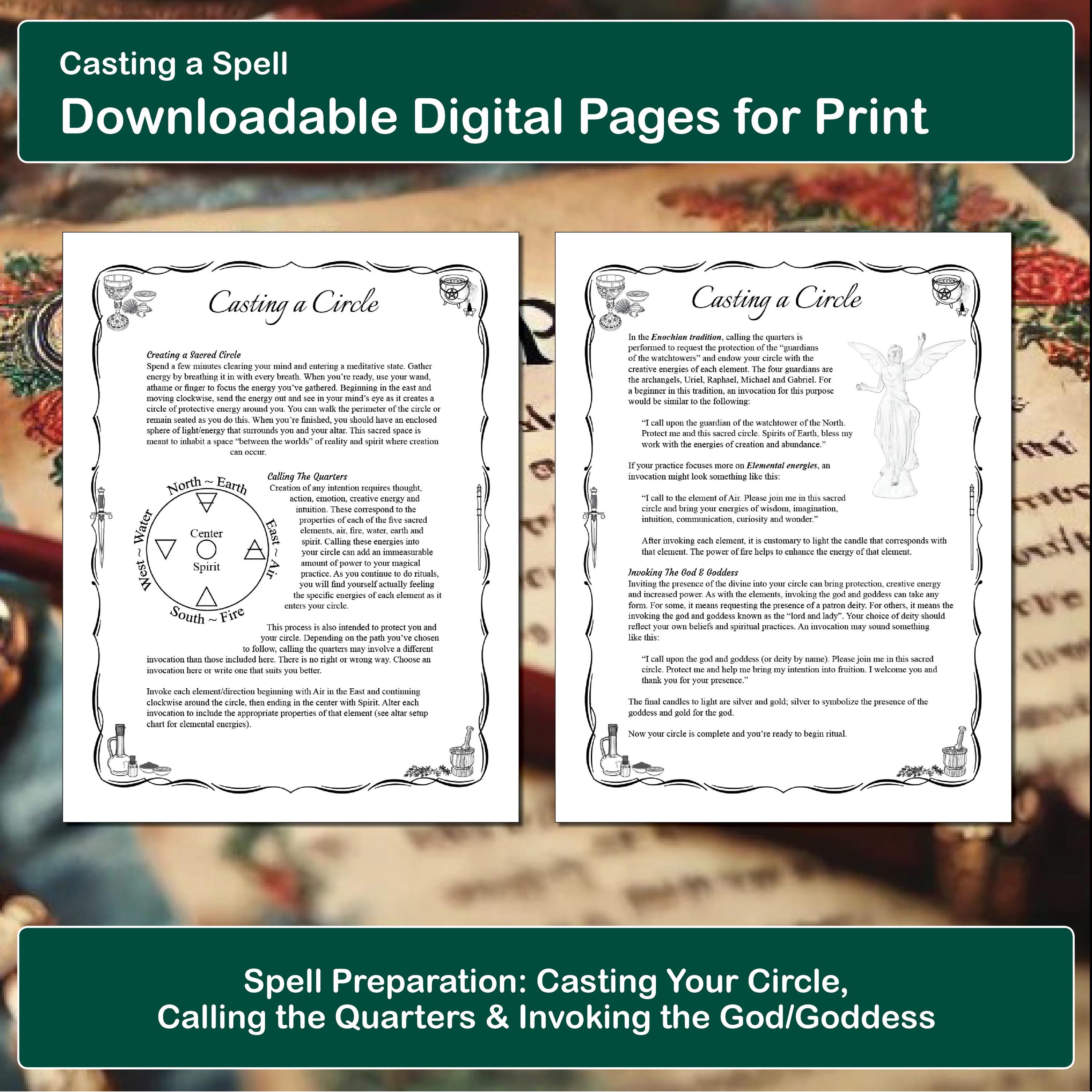 How to Cast a Spell, Printable Book of Shadows Pages for Baby Witches ...