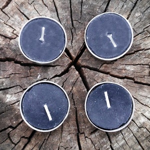 Black tea light candles, 4 pack, unscented tea lights, tea light candles assorted colors, element candles, approx. 4 hour burn time #20414