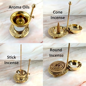 Tea light incense burner, resin and loose incense burner, oil warmer and wax melt, or resin and loose herb kits image 7