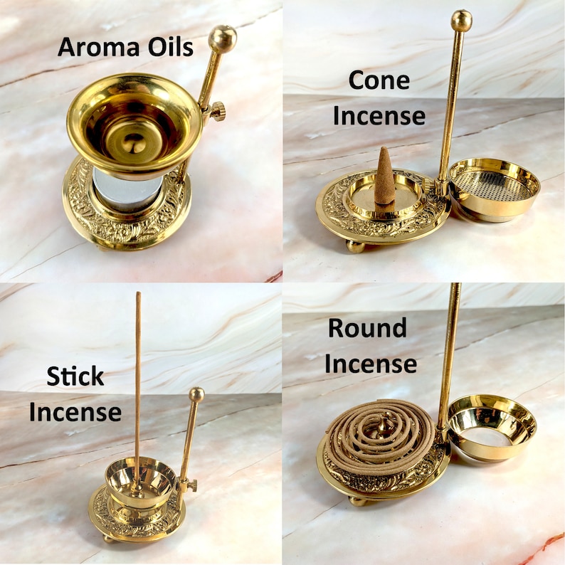 Tea light incense burner, resin and loose incense burner, oil warmer and wax melt, or resin and loose herb kits image 7