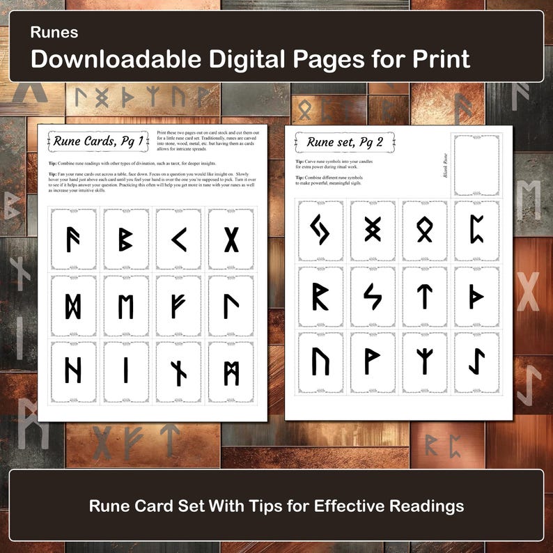Printable Rune Letters Runes, Printable Book of Shadows Pages for Baby Witches and Beginners ...