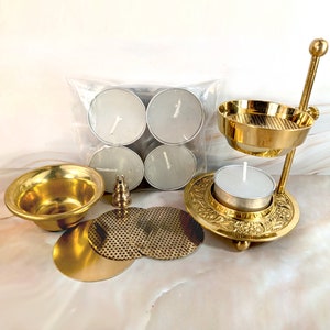 Tea light incense burner, resin and loose incense burner, oil warmer and wax melt, or resin and loose herb kits image 1