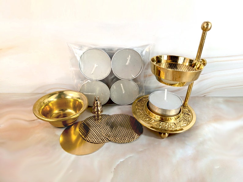 Tea light incense burner, resin and loose incense burner, oil warmer and wax melt, or resin and loose herb kits image 1