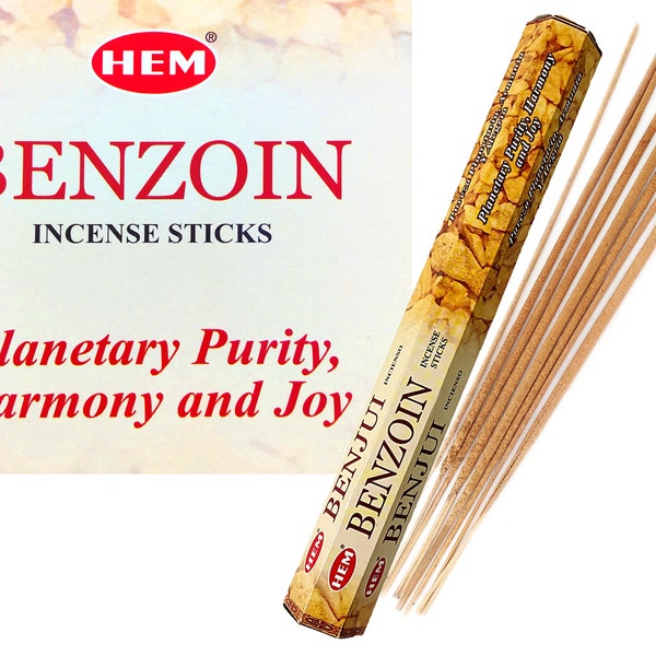 Incense sticks, HEM Benzoin, 20  incense sticks, #11457