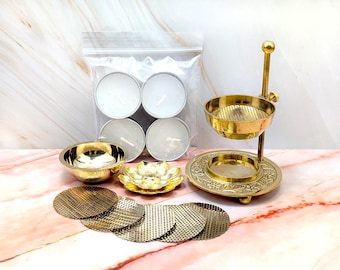 Tea light incense burner, resin and loose incense burner, oil warmer and wax melt, or resin and loose herb kits