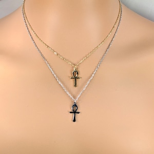 Ankh necklace, Egyptian ankh necklace, Wiccan jewelry, Pagan necklace, gold or silver stainless steel, 17-1/2" chain with 2" extender