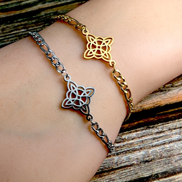 Witches knot bracelet, witch's knot bracelet, Wiccan bracelet, ritual jewelry, wiccan jewelry, Pagan bracelet, gold or silver