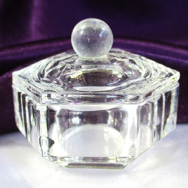 Mini faceted glass altar bowl with lid, 1-1/2" diameter #20342