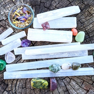 Selenite wand, raw selenite stick, selenite charging stick, natural selenite crystal, 4 sizes