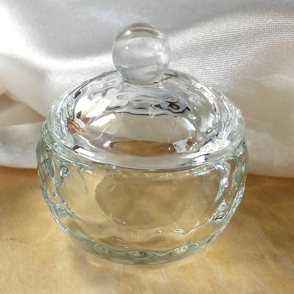 Mini faceted glass altar bowl with lid, 1-1/2" diameter #20378