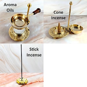 Tea light incense burner for resin, herbs, loose incense, oil warmer and wax melt | Separate resin and loose herb kits image 7