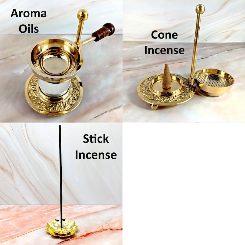 Tea light incense burner for resin, herbs, loose incense, oil warmer and wax melt | Separate resin and loose herb kits image 7