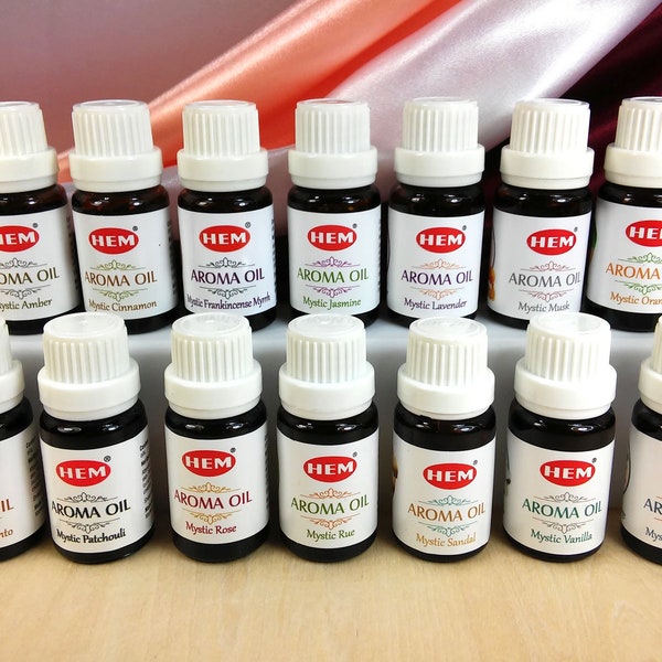 Essential Aroma Oils by HEM, 10 ml. for aroma lamps & oil diffusers