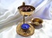 Brass resin and loose incense burner, oil warmer and wax melt, uses tea light instead of charcoal #20235 