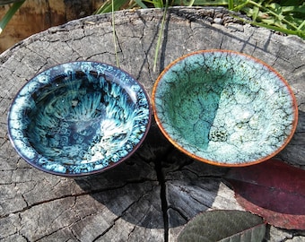 Altar bowl, smudge pot or offering dish for water, loose herbs or incense for ritual, approx. 3-1/2" diameter