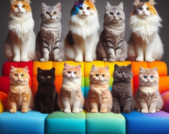 Hojas para colorear imprimibles de gatos Descarga instantánea 43 páginas de Cat Love to Color para niños, niños, adolescentes, adultos, mascotas felinas, amantes de los gatos