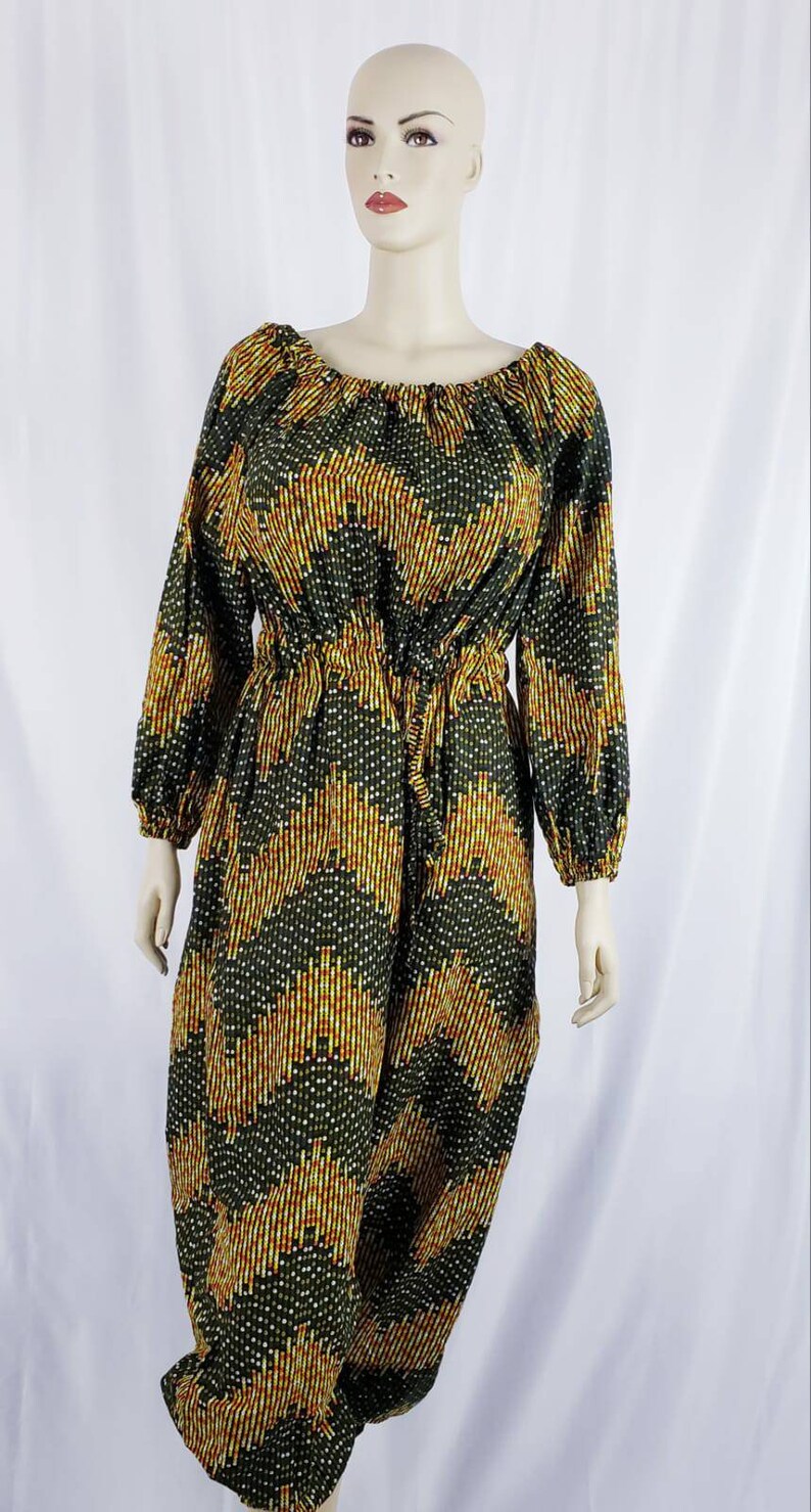 Ankara Jumpsuit African Ankara Jumpsuit Women/'s Jumpsuit Off the Shoulder Elastic Jumpsuit