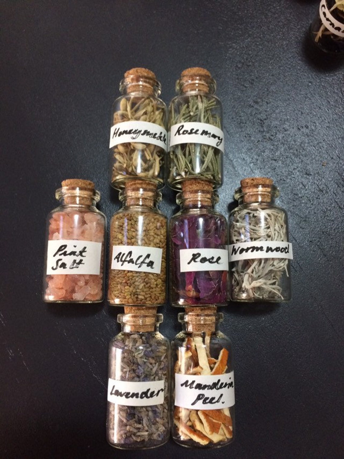 Spell kit 12 herb bottles. Set of herbs mini bottles of Etsy