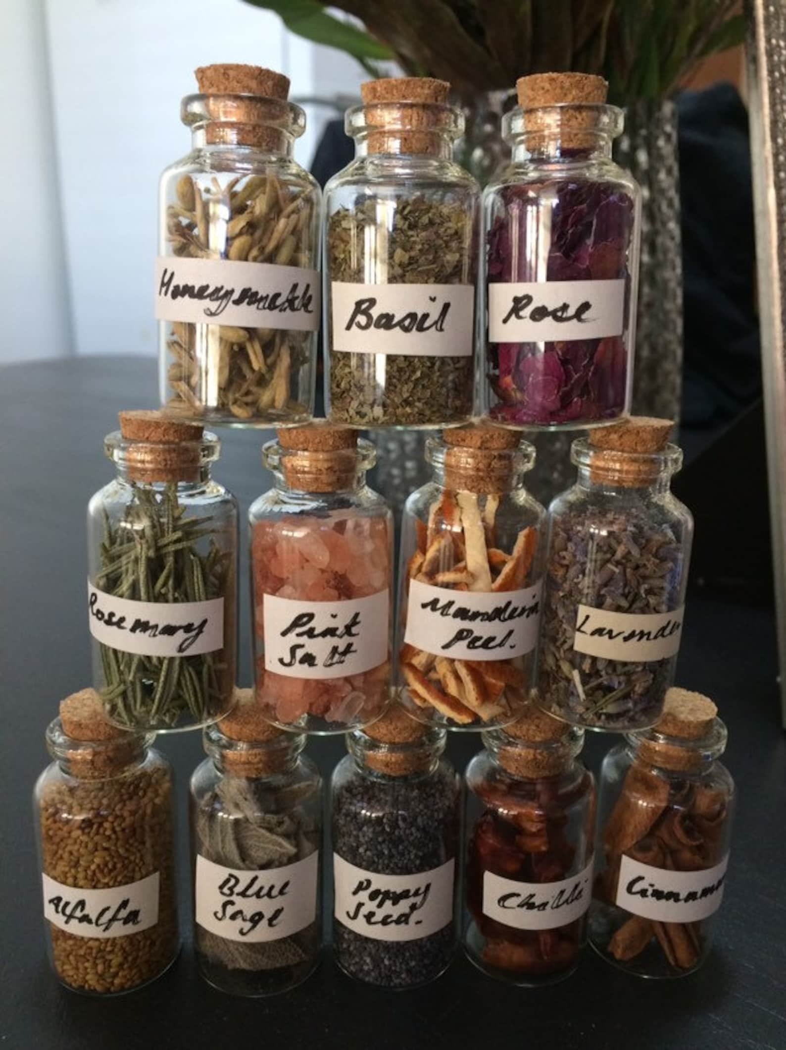 Spell kit 12 herb bottles. Set of herbs mini bottles of Etsy
