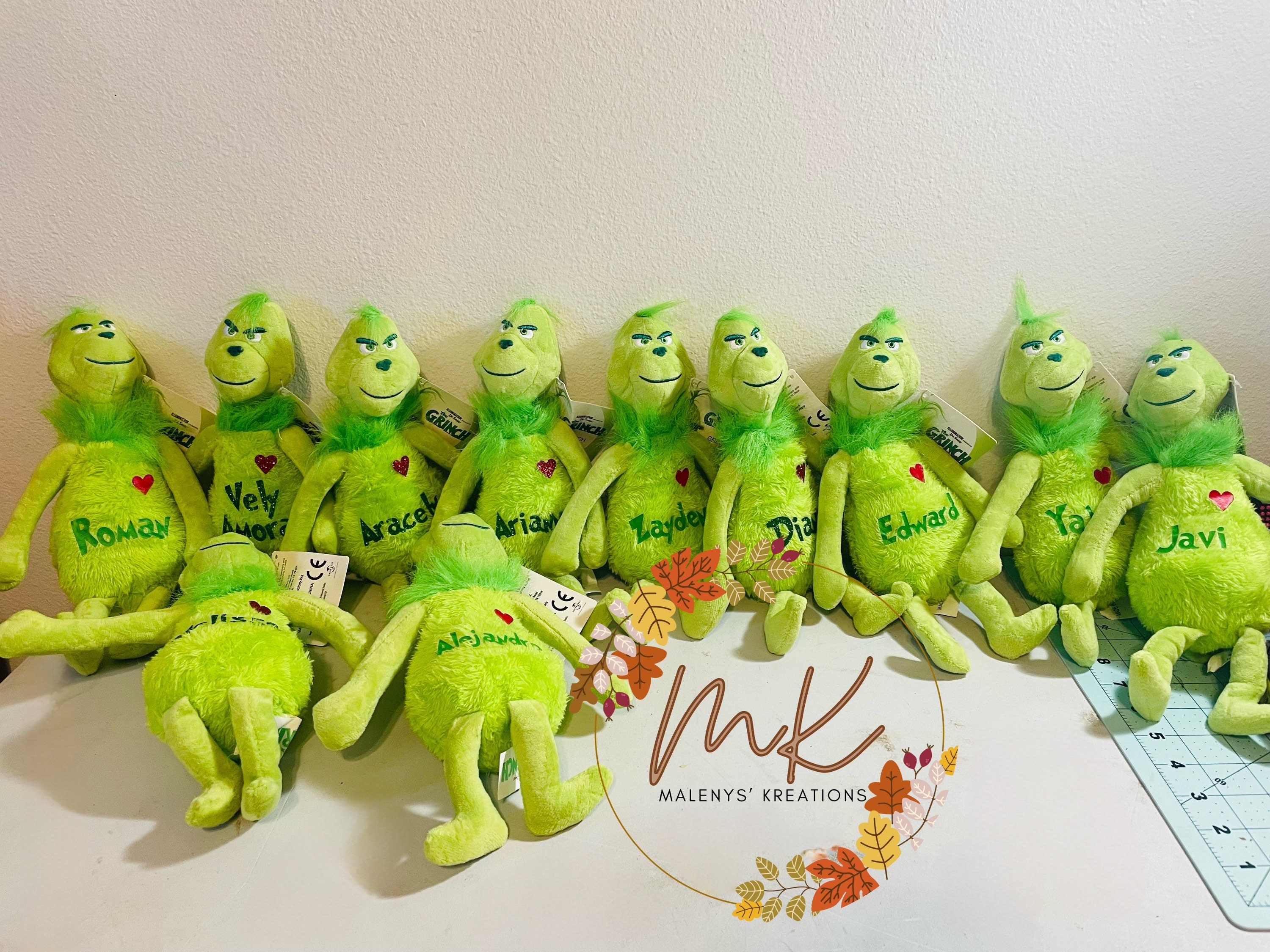 Grinch Plushie Customized With Name & Year Etsy