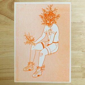 Growing - A5 Orange Risograph Print