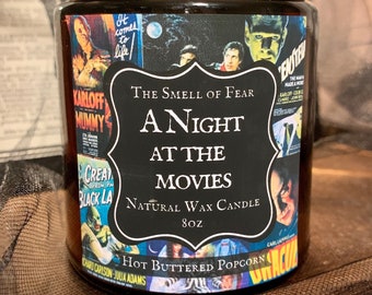 A Night at the Movies Candle *Buttered Popcorn Scent* // Natural/Soy/Coconut Wax Blend Candle
