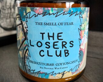 The Losers Club Candle *Cotton Candy/Fresh Cut Grass Scent* Stephen King’s Inspired // Natural/Soy/Coconut Wax Blend Candle