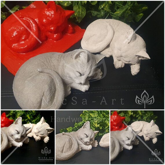 Sculpting & Forming Molds Latex Mold Latex Casting Mold Cat with Baby