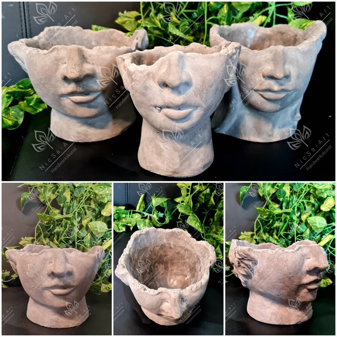 NL000642 Latex Mold Planter Flower Pot Mold Casting Mold Bust Etsy