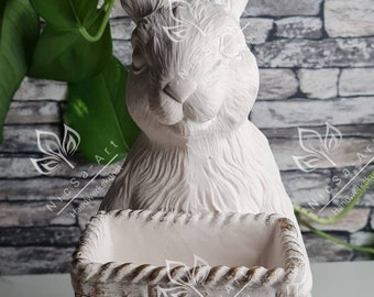 Latex Mould for making this Large Bunny With Small Basket/ Pot On Back 
