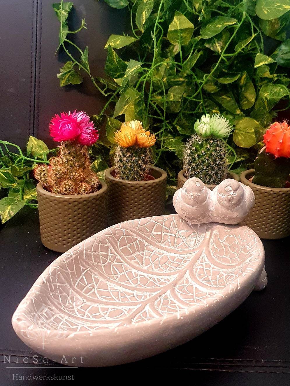 NL001028 Latex Mold Bird Bath Leaf With Birds Mold Mold Etsy