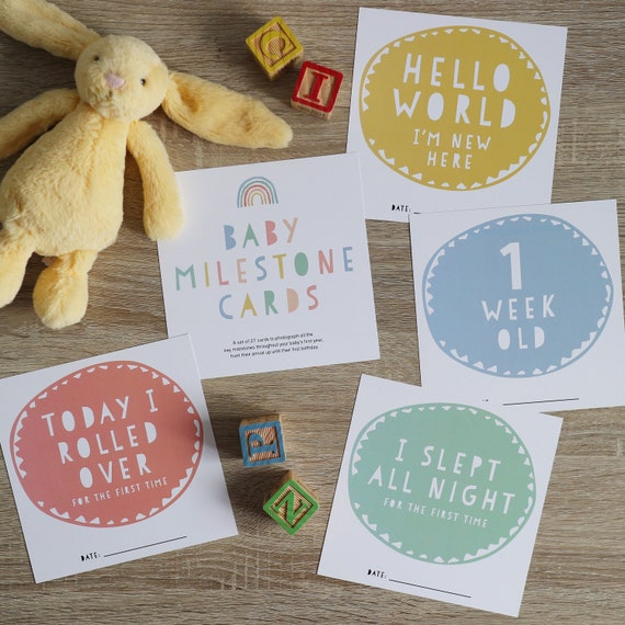 baby milestone cards etsy