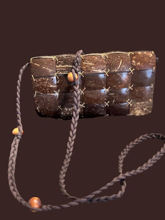 Retro handmade coconut shell purse - image 2