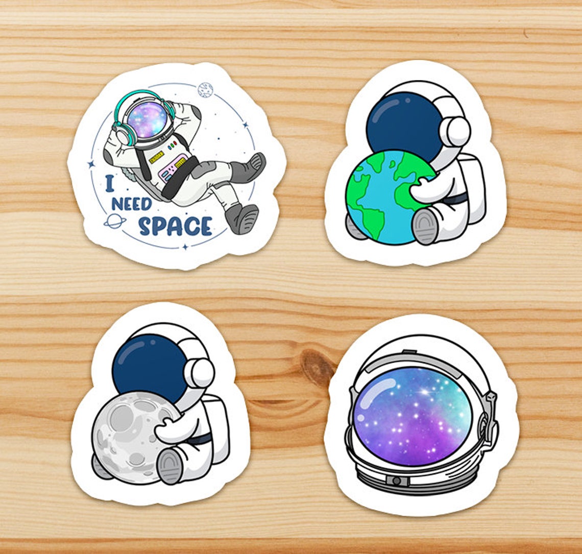 Space Sticker Pack Galaxy Stickers Astronaut Sticker Etsy