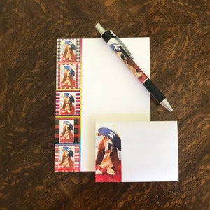 Pirate/Dog/Basset hound/Notepad/Notecards/Sticky Notes/Post-it® Notes/Stationery Set
