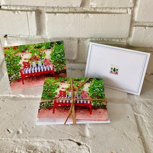 Red Bench Note Cards