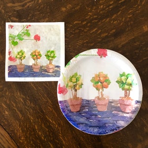Silhouette and Watercolor Paper Plate Sets