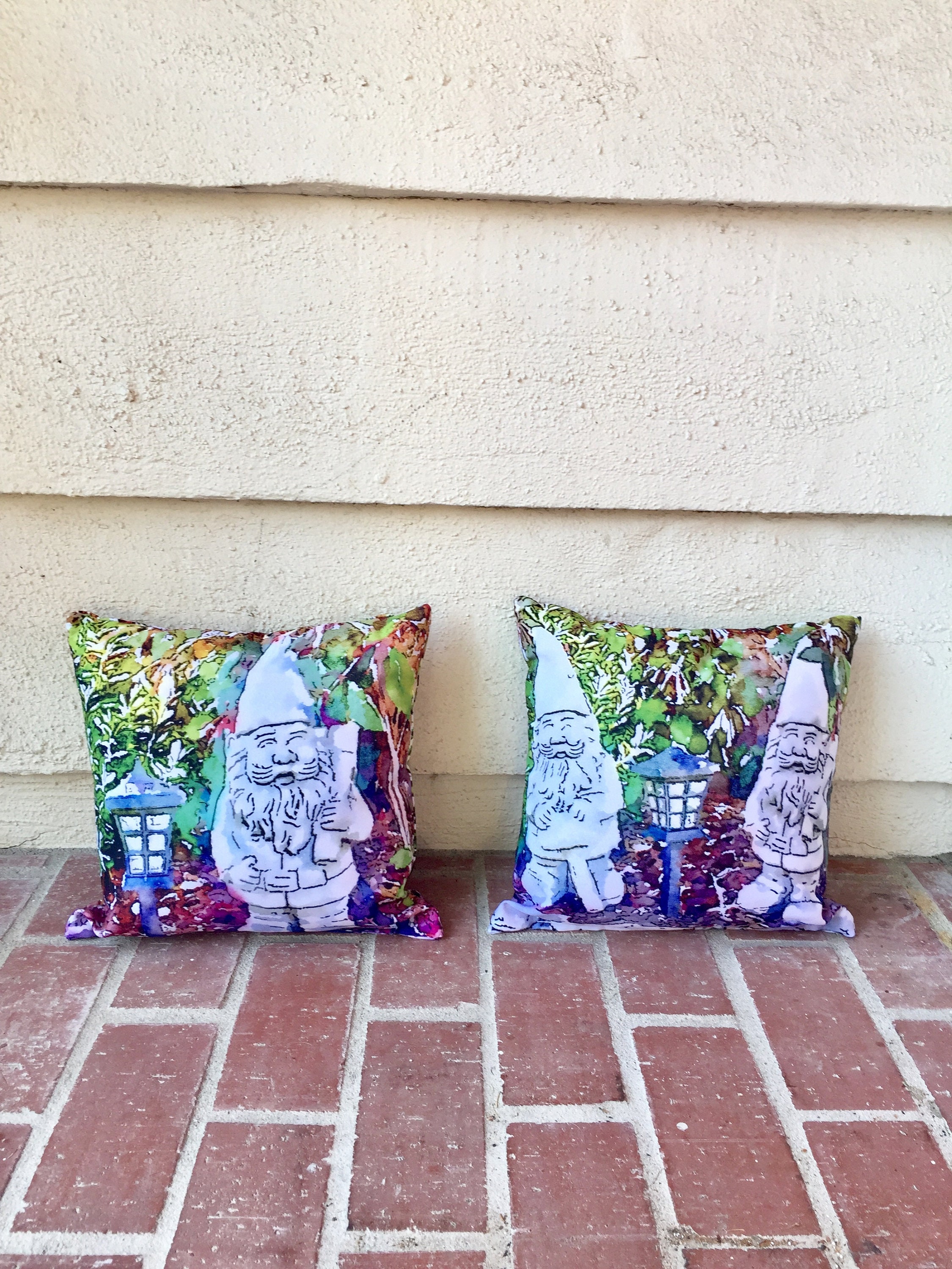 Garden Gnome Pillow Etsy