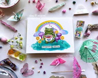 Ranita inolvidable - Tarjeta de felicitación de ranita / Ilustración de rana de Cottage Core / Tarjeta de cumpleaños de ranita