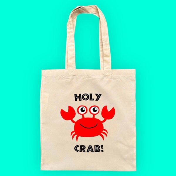 Holy Crab Tote Bag | Reusable Bag | Shopping Bag | Funny Tote Bag | Handbag